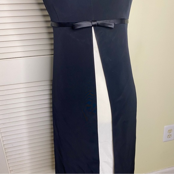 JONES NY Size 10 Dress elegant Cocktail Black V-Neck Embroidered Vintage Women - Picture 5 of 11